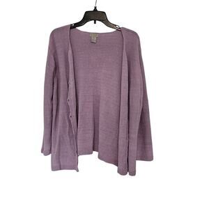 Sigrid Olsen Sport Lilac Button-Up Cardigan Sz 1X *missing button